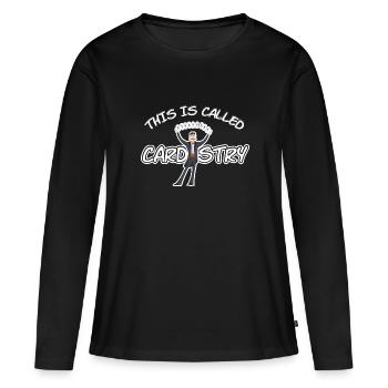Pick A Card Any Card - Women's Premium Organic Long Sleeve Shirt - black - Front - Julia (174cm)