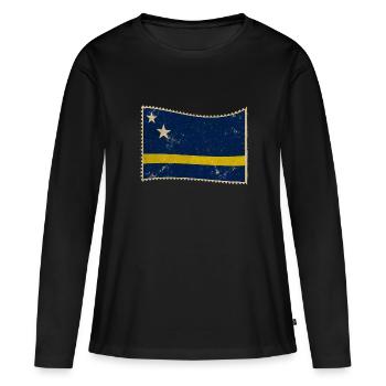 Curaçao - T-shirt manches longues Premium bio Femme - noir - Devant - Julia (174cm)