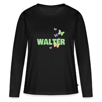 Cadeau pour Walter - T-shirt manches longues Premium bio Femme - noir - Devant - Julia (174cm)