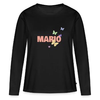Cadeau pour Mario - T-shirt manches longues Premium bio Femme - noir - Devant - Julia (174cm)