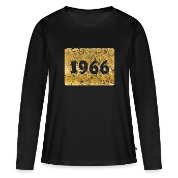 1966 1966 - T-shirt manches longues Premium bio Femme - noir - Devant - Julia (174cm)