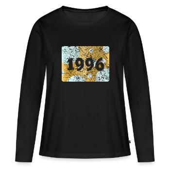1996 1996 - T-shirt manches longues Premium bio Femme - noir - Devant - Julia (174cm)