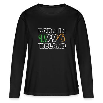 1996 - Frauen Premium Bio Langarmshirt - Schwarz - Vorne - Julia (174cm)