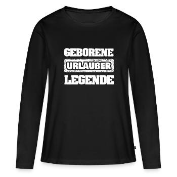 Cadeau pour les vacanciers - T-shirt manches longues Premium bio Femme - noir - Devant - Julia (174cm)