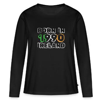 Irland 1990 - Frauen Premium Bio Langarmshirt - Schwarz - Vorne - Julia (174cm)