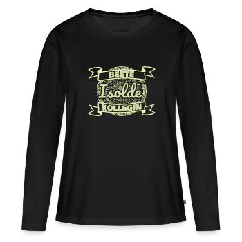 Collègue - T-shirt manches longues Premium bio Femme - noir - Devant - Julia (174cm)