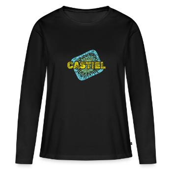 Castiel de chaîne - T-shirt manches longues Premium bio Femme - noir - Devant - Julia (174cm)