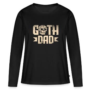 Goth Dad Crâne gothique foncé - T-shirt manches longues Premium bio Femme - noir - Devant - Julia (174cm)
