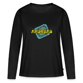 Anniversaire Andreas - T-shirt manches longues Premium bio Femme - noir - Devant - Julia (174cm)