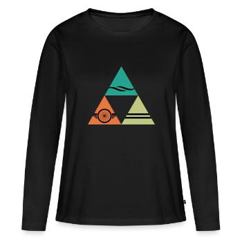 Triathlon TRIATHLÈTE « natation-vélo-course » - T-shirt manches longues Premium bio Femme - noir - Devant - Julia (174cm)