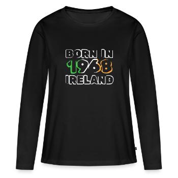 1968 - Frauen Premium Bio Langarmshirt - Schwarz - Vorne - Julia (174cm)