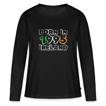 Geboren 1995 - Frauen Premium Bio Langarmshirt - Schwarz - Vorne - Julia (174cm)