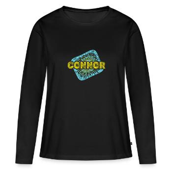 Freizeit Connor - Frauen Premium Bio Langarmshirt - Schwarz - Vorne - Julia (174cm)