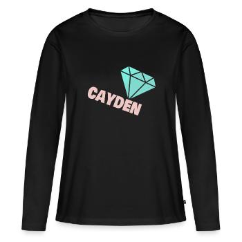 Noble Cayden - T-shirt manches longues Premium bio Femme - noir - Devant - Julia (174cm)