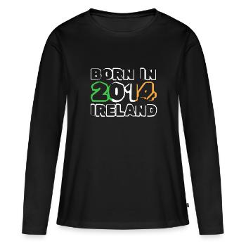2014 - Frauen Premium Bio Langarmshirt - Schwarz - Vorne - Julia (174cm)