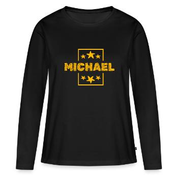 Cadeau pour Michael - T-shirt manches longues Premium bio Femme - noir - Devant - Julia (174cm)