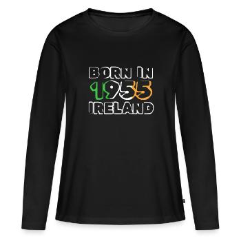 Irland 1955 - Frauen Premium Bio Langarmshirt - Schwarz - Vorne - Julia (174cm)