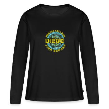 Cadeau pour Diego - T-shirt manches longues Premium bio Femme - noir - Devant - Julia (174cm)