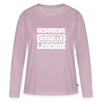 Profession compagnon - T-shirt manches longues Premium bio Femme - rose poudré - Devant - Julia (174cm)