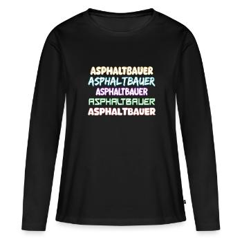 Constructeur d’asphalte comme métier - T-shirt manches longues Premium bio Femme - noir - Devant - Julia (174cm)