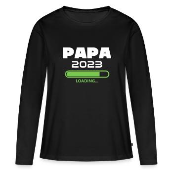 Dad 2023 Loading Announces Pregnancy Future Dad - Women's Premium Organic Long Sleeve Shirt - black - Front - Julia (174cm)