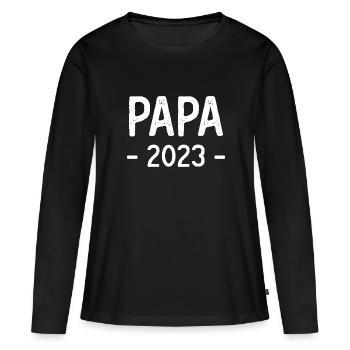 Dad 2023 Gift Future Dad New Dad 2023 - Women's Premium Organic Long Sleeve Shirt - black - Front - Julia (174cm)