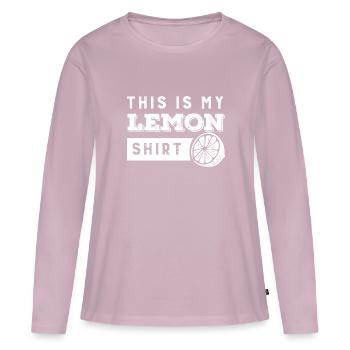 Limonade estivale aux agrumes au jus de citron - T-shirt manches longues Premium bio Femme - rose poudré - Devant - Julia (174cm)