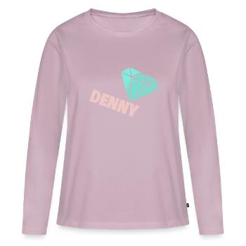 Diamond Denny - Women's Premium Organic Long Sleeve Shirt - dusky pink - Front - Julia (174cm)