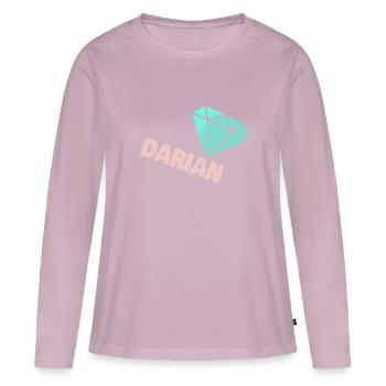 Darian comme noble - T-shirt manches longues Premium bio Femme - rose poudré - Devant - Julia (174cm)