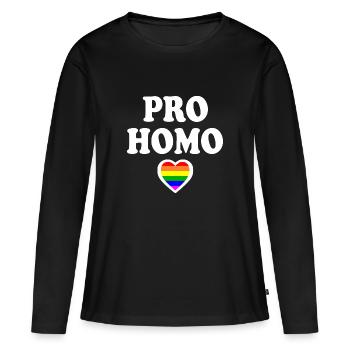Pro homo - T-shirt manches longues Premium bio Femme - noir - Devant - Julia (174cm)