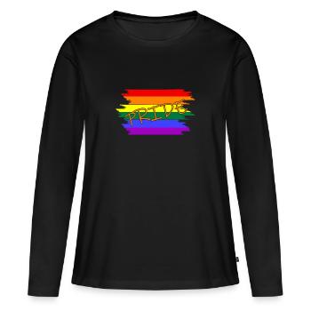 LGBT - Frauen Premium Bio Langarmshirt - Schwarz - Vorne - Julia (174cm)