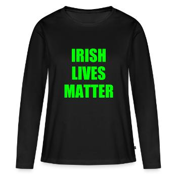 Irish lives matter - T-shirt manches longues Premium bio Femme - noir - Devant - Julia (174cm)