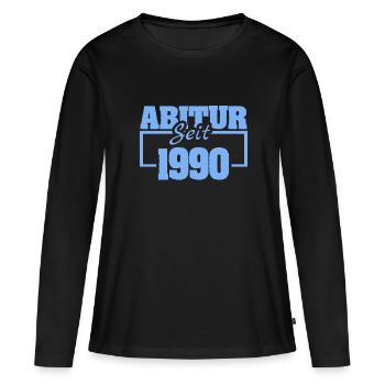 1990 - T-shirt manches longues Premium bio Femme - noir - Devant - Julia (174cm)