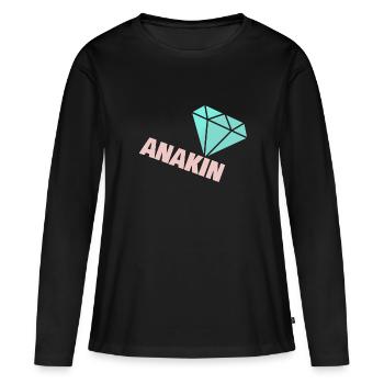Noble Anakin - T-shirt manches longues Premium bio Femme - noir - Devant - Julia (174cm)
