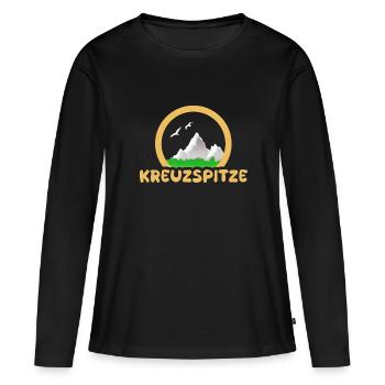 Kreuzspitze comme trekking - T-shirt manches longues Premium bio Femme - noir - Devant - Julia (174cm)