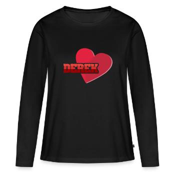 Derek als Vorname - Frauen Premium Bio Langarmshirt - Schwarz - Vorne - Julia (174cm)