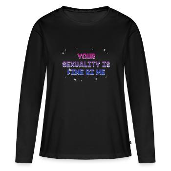 Ta sexualité est bien Bi Me Bisexuel - T-shirt manches longues Premium bio Femme - noir - Devant - Julia (174cm)