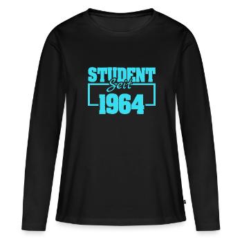 seit 1964 - Frauen Premium Bio Langarmshirt - Schwarz - Vorne - Julia (174cm)