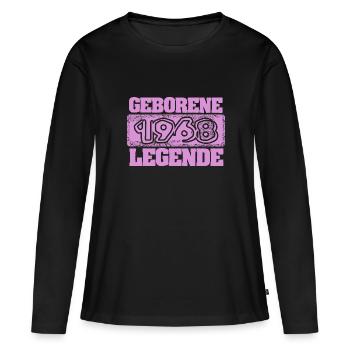 1968 - Frauen Premium Bio Langarmshirt - Schwarz - Vorne - Julia (174cm)