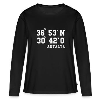 Antalya coordonne l’idée de vacances en Turquie - T-shirt manches longues Premium bio Femme - noir - Devant - Julia (174cm)