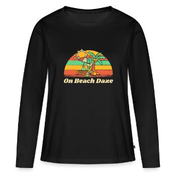 On Beach Daze Summer Trip Tropical Travel Ocean - Women's Premium Organic Long Sleeve Shirt - black - Front - Julia (174cm)