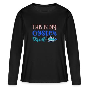Oyster Seafood Hobby Chef Alimentation saine - T-shirt manches longues Premium bio Femme - noir - Devant - Julia (174cm)
