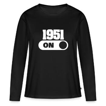 1951 - Women's Premium Organic Long Sleeve Shirt - black - Front - Julia (174cm)