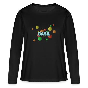 Cadeau pour le basilic - T-shirt manches longues Premium bio Femme - noir - Devant - Julia (174cm)