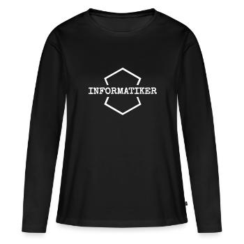 Work Computer Scientist - Women's Premium Organic Long Sleeve Shirt - black - Front - Julia (174cm)