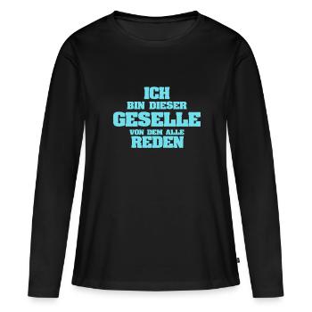 Profession compagnon - T-shirt manches longues Premium bio Femme - noir - Devant - Julia (174cm)