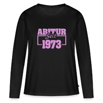 Abi 1973 - T-shirt manches longues Premium bio Femme - noir - Devant - Julia (174cm)