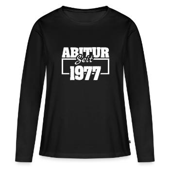 1977 - T-shirt manches longues Premium bio Femme - noir - Devant - Julia (174cm)