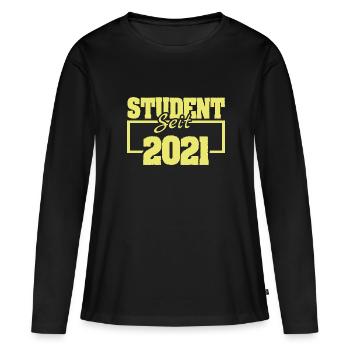 seit 2021 - Frauen Premium Bio Langarmshirt - Schwarz - Vorne - Julia (174cm)