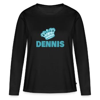 Vorname Dennis - Frauen Premium Bio Langarmshirt - Schwarz - Vorne - Julia (174cm)